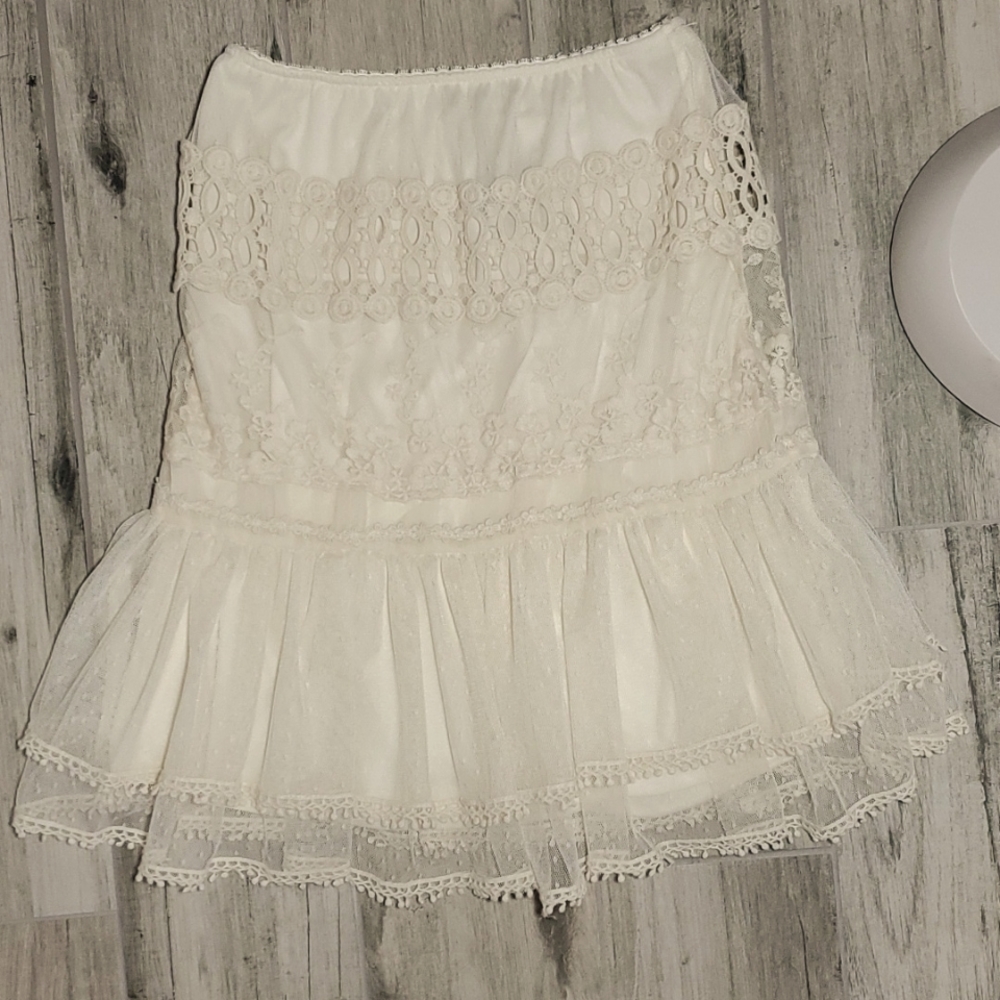 Cream colored lace skirt